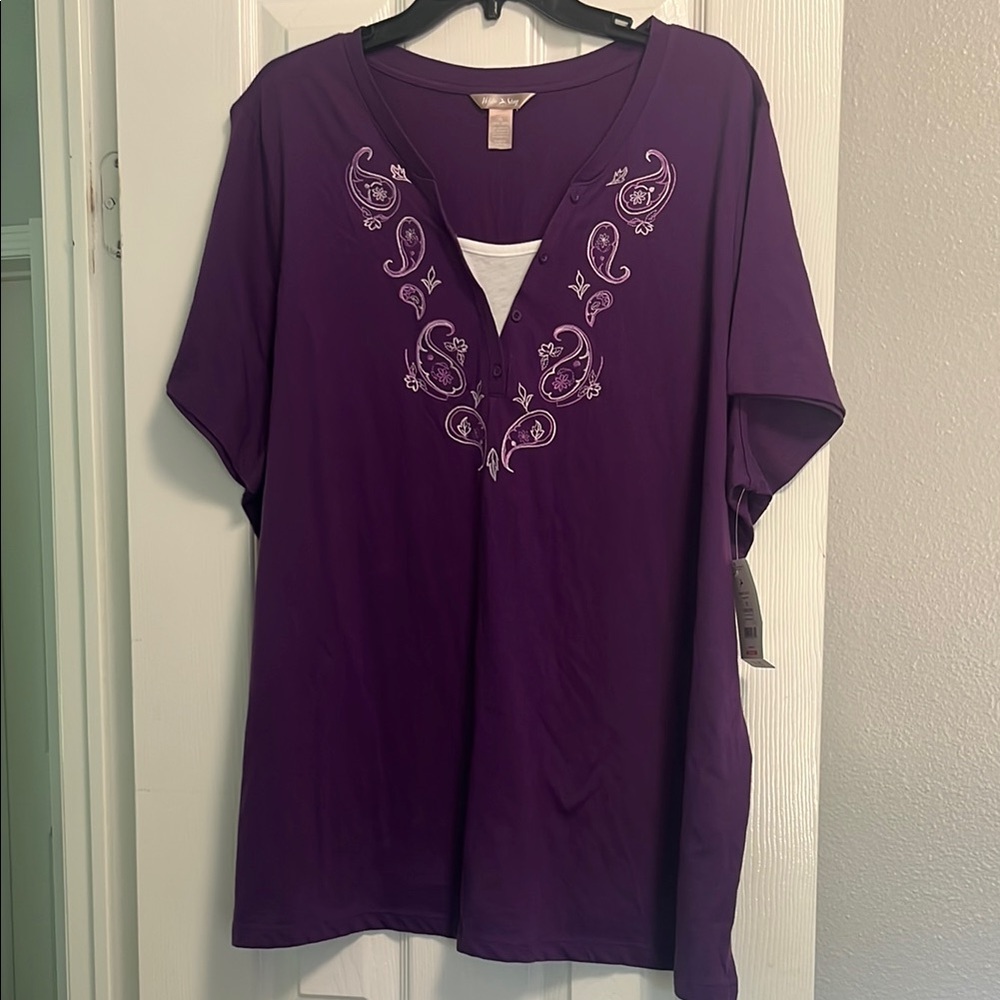 White Stag Purple Tunic with Embroidery